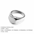 Anillo de sello minimalista con forma de corazón en acero inoxidable plateado clásico - US 5 / Estilo de Sello de Corazón Grande (TR18909) / Plateado