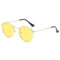 Retro round polarized sunglasses with golden metal frame and yellow translucent lenses - Gold Frame Ocean Yellow (Polarized) C14