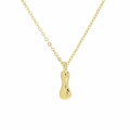 Detailed close-up of 18k gold plated balloon style alphabet pendant with high-polish finish - Necklace I