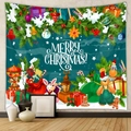 Detailed Christmas wall tapestry featuring festive cartoon motifs and holiday greetings - Gt100549 / 73X95CM (Brushed Fabric)