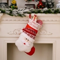 Calza di Natale in maglia con figura di Babbo Natale 3D e ricamo Merry Christmas - Babbo Natale