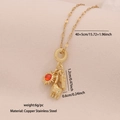 Gold stainless steel necklace with sun, unicorn, and cactus pendants with dimensions - 6# Cactus (Unicorn/Cactus/Sun)