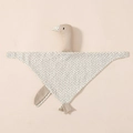 Baby organic cotton swan comforter blanket with brown star pattern for newborn sleep - Light Khaki Star (Goose)