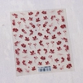 3D self-adhesive nail stickers TS-3843 featuring vintage red floral ink patterns - Chinese Vintage Rouge Flower Shadow (TS-3843)