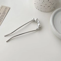 U-vormige haarspeld in zilver met vijf gradiënt parels voor elegante knotjes - 5 Parels Haarkvork / Zilver
