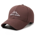 Dark brown baseball cap featuring white Youth Dayoff mountain embroidery in a cotton finish - Coffee