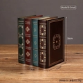 Juego de cajas de almacenaje estilo libro vintage en cuatro colores con grabados - Estilo B Pequeño