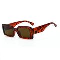 Classic rectangle tortoiseshell sunglasses with dark brown lenses for a vintage style look - Tortoiseshell Frame