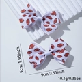 Set van 2 witte haarstrikken met rugby-patroon voor meisjes maat 9cm bij 5cm - 02# Wit met rode Football