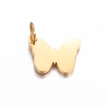Polished gold butterfly pendant crafted from stainless steel with secure jump ring - Butterfly / Gold