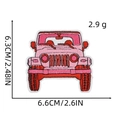 Pink Jeep cartoon embroidered patch with iron-on backing, dimensions 6.6cm by 6.3cm - 13# Pink Off-Road Vehicle