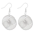 Orecchini a spirale in argento con design a filo metallico multistrato in forma 3D - Stile Disco Spirale Nido d'uccello (1994)