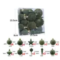 Set da 24 pezzi di decorazioni natalizie verde mela floccate con ganci dorati - Set da 24 / Verde Frutta