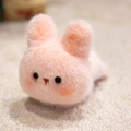 Plush pink rabbit magnet doll with soft fluffy texture and cute embroidered nose - Pink Rabbit