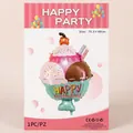 Ice cream shaped foil balloon for birthday party decoration measuring 75.5x48 cm - Birthday Sundae