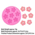 Moule en silicone fleur de cerisier rose avec six cavités pour chocolat et savon DIY - 8# Grande fleur de cerisier (B1113) / Rose