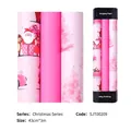 Pink Christmas wrapping paper rolls featuring Santa, reindeer and tree patterns, 43cmx3m - 43cm Wide X 3m Long / Set 1