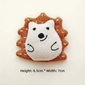 Detailed view of hedgehog embroidered patch with dimensions 6.5cm height and 7cm width - Hedgehog-Original (Open Back)