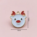 Detail of Christmas reindeer enamel charm with gold edges for DIY jewelry making - 2848 Christmas Reindeer B