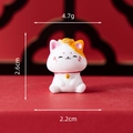Miniature resin Lucky Cat figurine with gold ingot and red bell, size 2.6cm by 2.2cm - Ingot Cat