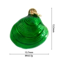 Detailed view of a green shell pendant with 18K gold-plated dolphin accent and dimensions - Small Green Shell