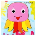 Pink cartoon octopus wooden puzzle for kids early education learning with octopus text - 3D Jigsaw-Octopus (JM立体-章鱼)
