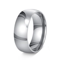 Klassischer 8mm polierter Edelstahlring in Silber mit glatter Spiegeloberfläche - US 6 / Silber
