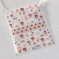 5D embossed nail art stickers featuring cute brown bears and ice cream cone designs - New Relief Cute Bear Ice Cream Style (TS-3333)