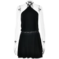 Sexy schwarzes ärmelloses Neckholder-Kleid mit Spitzen-Taille für Damen im Sommer - S / Schwarz