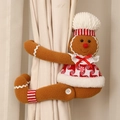 Abrazadera de cortina de hombre de jengibre de peluche para decoración festiva navideña - Alzapaños de Cortina de Mujer de Jengibre