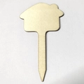 House-shaped wooden plant labels in natural finish for succulents and garden stakes - House Shape (5.8*10cm)