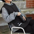 Waterproof black nylon apron vest in Korean style with adjustable side buckles - Water Repellent/Black (150-180cm)