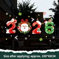 2026 Christmas window static stickers featuring Santa and Snowman for festive decor - 2026 Christmas (XL692)