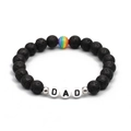 Heren DAD kralenarmband met zwarte lavasteen, tijgeroog en kleurrijke accentparels - Lavasteen