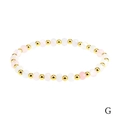 Pulsera minimalista de cuentas de amazonita rosa facetada con detalles de metal dorado - Cuarzo Rosa Facetado