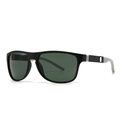 Gafas de sol TR clásicas negro mate con lentes verde oscuro y patillas en blanco y negro - C2 Lente Verde Negra