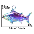Detailed view of 18k gold plated rainbow fish pendant showing 2.9cm x 2.0cm size dimensions - Rainbow Color - Pendant Only