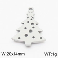 Ciondolo albero di Natale in acciaio inossidabile per gioielli DIY, 20x14mm e peso 1g - Ciondolo Albero Di Natale-Argento (KLJ8365-Z)