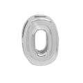 Glossy silver balloon letter O charm pendant in bubble style for DIY jewelry making - Number 0 Pendant / White Gold
