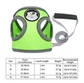 Arnés reflectante verde neón para mascotas con correa y tabla de tallas para perros y gatos - Verde Fluorescente