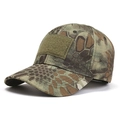 Detailed view of snake camouflage tactical baseball cap with front hook and loop patch area - One Size / Snake Pattern Camo (13#)