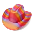 Macro detail of the colorful metallic rainbow gradient texture on this cowboy party hat - Style 2