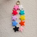 Portachiavi a stella in silicone colorato con ciondoli vivaci e anello in metallo dorato - 1# Serie Stelle in Silicone Colorata (10 Stelle)