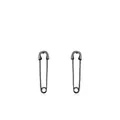 S925 Sterling Silber Sicherheitsnadel Ohrringe mit minimalistischem schwarzem Finish - 925er Silber / Schwarz Gunmetal