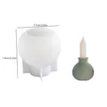 Translucent silicone mold for round striped candle holders with finished green wax base - Style 4 Smooth Candle Holder