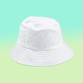 White cotton canvas bucket hat featuring a wide brim with reinforced multi-row stitching - White / One Size(58cm)
