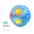 Pelota mágica arcoíris azul translúcida para que los niños mejoren su motricidad - Estilo en Bolsa (F68-1) / Azul en bolsa