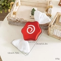 Red Christmas candy ball ornament with white spiral patterns and glittery details - Spiral Star Shaped Candy