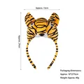 Cute plush tiger headband for children with orange stripes and 3D animal ears - 3D Tiger