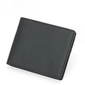 Portafoglio bifold sottile in vera pelle nera da uomo con protezione RFID - Pelle pieno fiore / YP-239 Stile in Vera Pelle / Nero Liscio